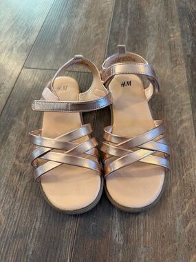 H&M Metallic Rose Gold Girls' Strappy Sandals